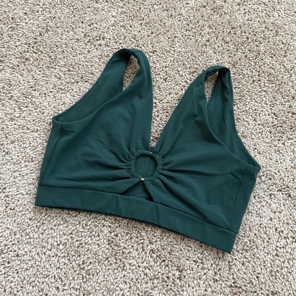 Gymshark Deep Green Ring-Front Sports Bra